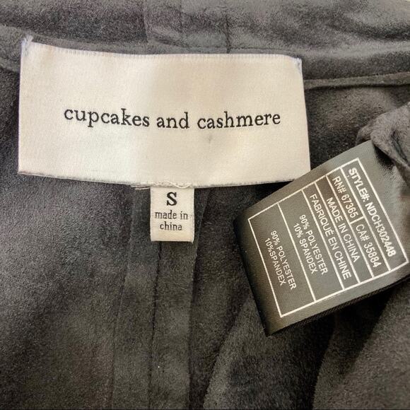 Faux suede waterfall cardigan/jacket, ladies small gray by Cupcakes & Cashmere - Picture 10 of 10